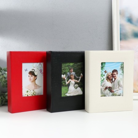 Photo album for 200 photos 10x15 cm, frame 9x13 cm "Python leather" leather mix 23x17x5.5 cm
