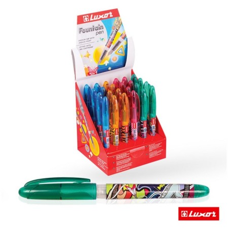 Fright pen Luxor Ink Glide, 1 cartridge, blue ink, MIX case-1
