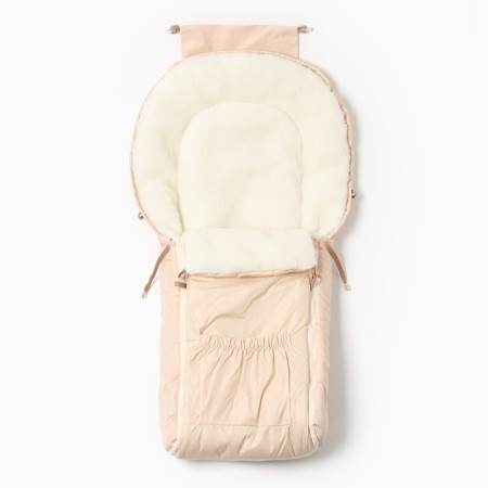 Children's envelope on fur, beige color, height 56-62 cm