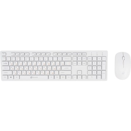 Keyboard + Mouse Rick 240m Claw: White Mouse: White USB Wireless Slim Multimedia (1091258 10046