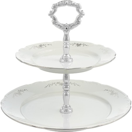 The 2-tier launcher Constance, decor "Gray ornament, Platinum layering"