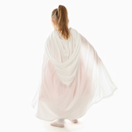 Carnival cloak for children, plush white, length 80 cm-3