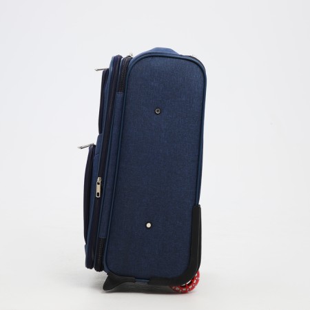 Small 20 suitcase, lightning department, code castle, 3 wheels, 2 outer pockets, blue color-2