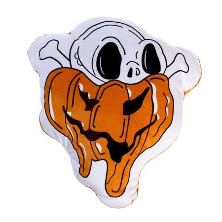 Soft toy "skull" in a pumpkin, white color-3