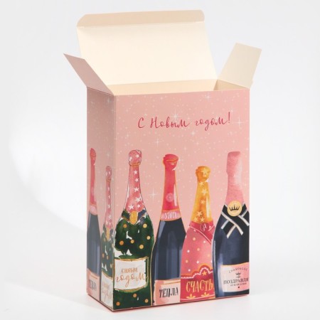 Folding box "Champagne", 16 x 23 x 7.5 cm, New Year-4
