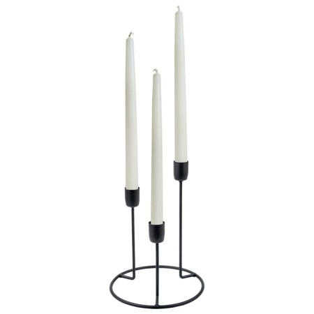 Metal candlestick, 16 × 16 × 20 cm, black color