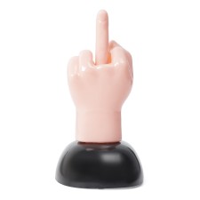Souvenir with a moving finger Fuck Off, on a sunny battery