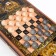 Backgammon "lion and tiger", wooden board 50 x 50 cm, with a field for playing checkers