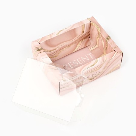 Folding box with a plastic lid "Marble", 11.5 x 9 x 4 cm-4