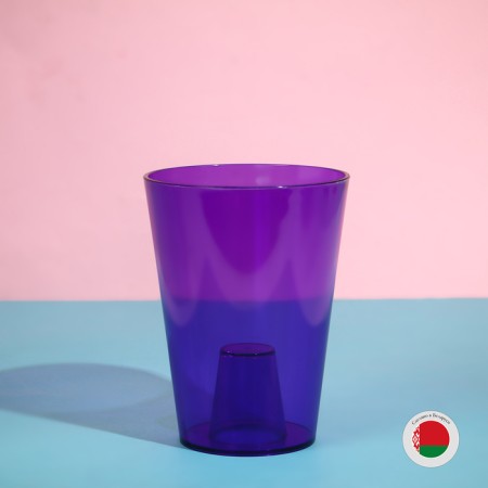 Pot for orchids, 1.2 l, 12.5 × 16.6 cm, plastic, transparent purple-4