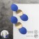 Earrings Metal "Azelia" curved circles, blue color in gold