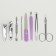 Manicure set, 8 items, in case, red color