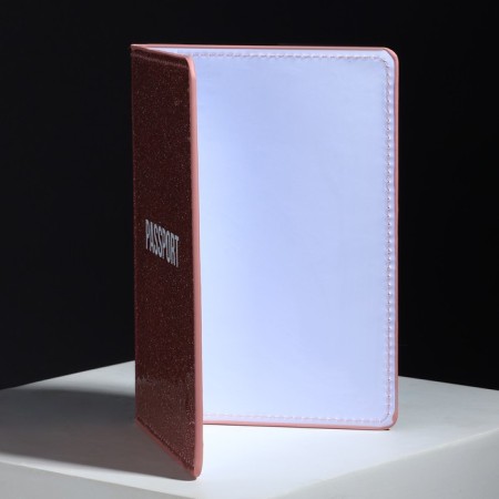 Passport passport cover, PVC shiny, pink color-4