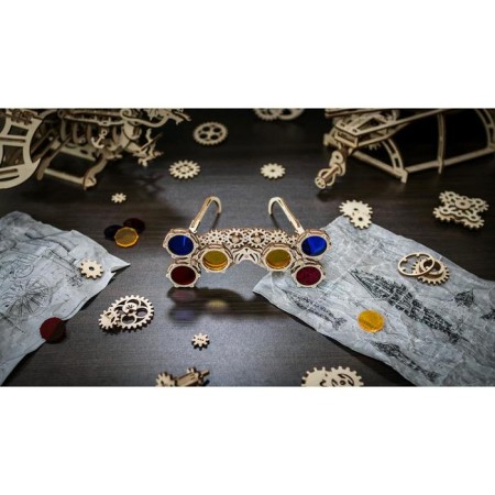 Wooden designer 3D "Steam-punk Goggla glasses"-4