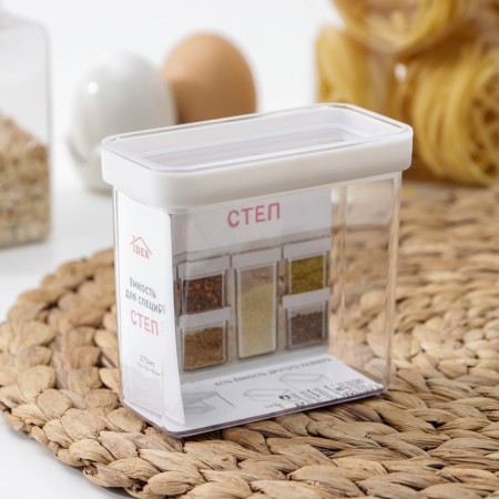 Container for spices "Step", 270 ml, 9.5 × 5 × 10 cm, white color-3
