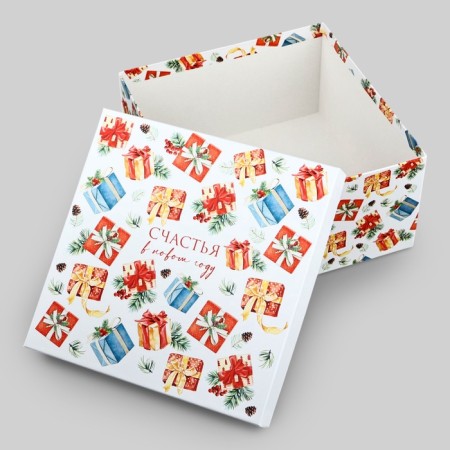 Gift Box "Happiness in the New Year", 26 x 26 x 14 cm, New Year-4