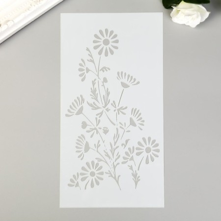 Plastic stencil "chamomile bush" 23x12 cm