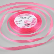 Satin ribbon, 6 mm × 23 ± 1 m, the color of the rich pink No. 05