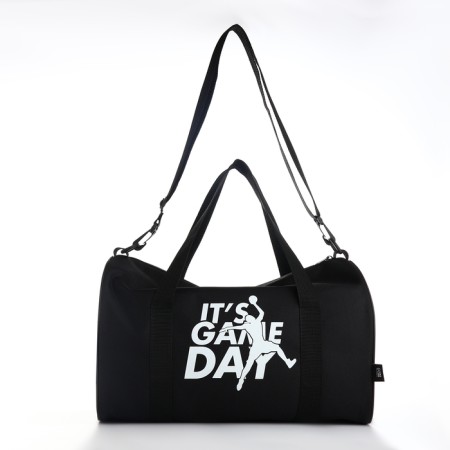 Sports bag with lightning, long belt, black color