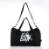 Sports bag with lightning, long belt, black color