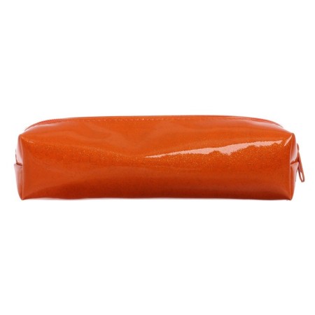 Penal soft, 1 compartment, quadro, 60 x 195 mm, calligrata K-621, artificial leather, varnish with scenes, orange-2