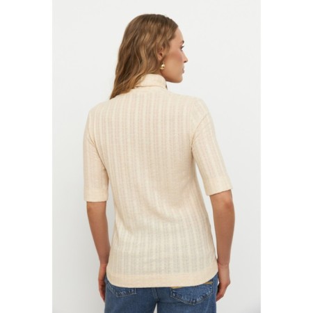 Women's turtleneck with short sleeve Eliseeva Olesya, size 46, beige color-1