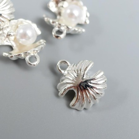 Decor for creativity Metal "Pearl in a shell" set of 6 pcs 1.2x1.2x0.6 cm-1