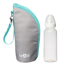 Thermos for a bottle m & b on a zipper color is gray/turquoise