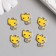 Decor for creativity metal, enamel, rhinestones "yellow kitten" gold 1.3x2 cm