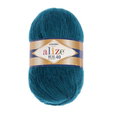 Yarn "Angora Real 40" 60% acrylic, 40% wool 430m/100g (17 Petrol)-1