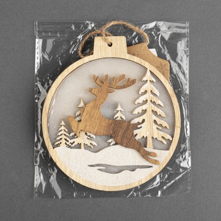 Christmas tree toy "Running Deer", from batteries, glow warm white-2
