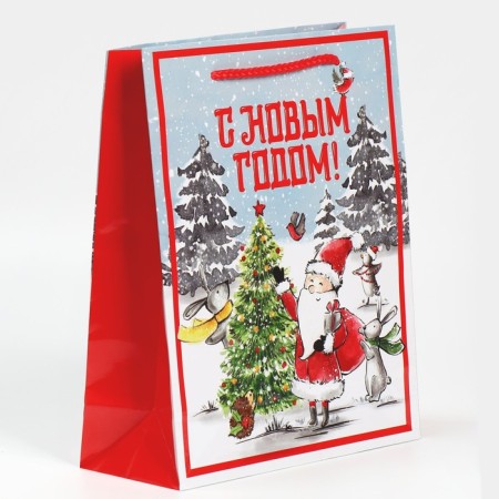 Laminated vertical "Grandfather Frost", ML 21 x 25 x 8 cm, New Year-1