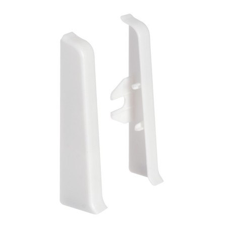 End (pair) for skirting board 85mm "decoration", 001-g white glossy