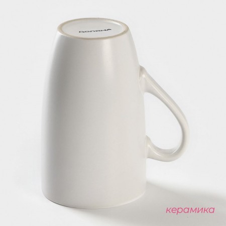 Ceramic share mug "Cat White", 400 ml, white color-1
