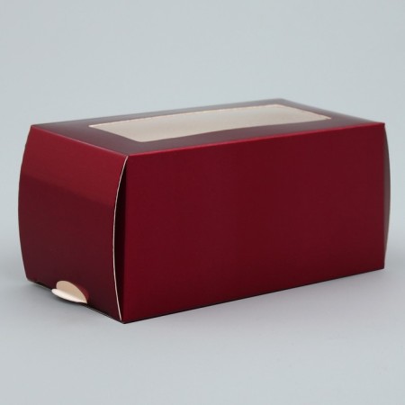 Makarun box, confectionery packaging "Bordeaux", 12 x 5.5 x 5.5 cm-1