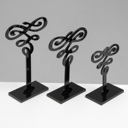 Earrings stand (set 3 pcs.) Decor 9.5 × 7 × 11 cm, black color-2