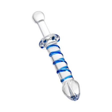 Sexus Glass bilateral phallimitator, glass, transparent, 22.5 cm-3