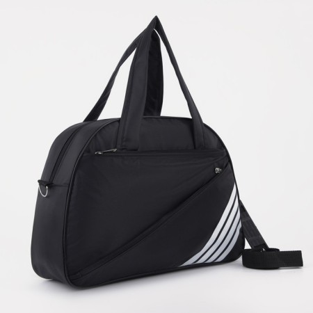 Sports bag with lightning, without lining, external pocket, black color