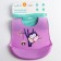 Bibslate for feeding "owl" silicone with pockets, purple color