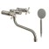 Bath mixer Zein Z3733, two-welfare, S-shaped lungs 27 cm, watering can, hose, satin