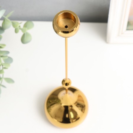 Summary metal per 1 candle "drop of water - bottom" gold 8.5x8.5x31 cm-2