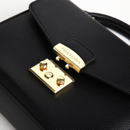 Women's bag on the valve, Textura, small size, black color-9