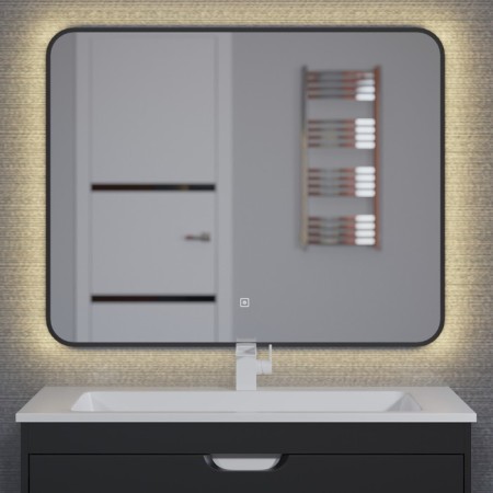 The bathroom mirror Uperwood Modul, 60x80 cm, touch button, black, warm backlight-1