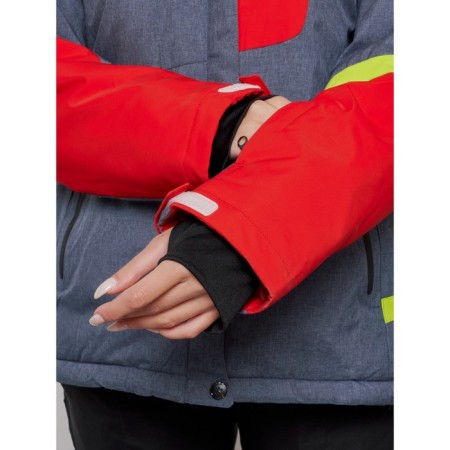 Ski jacket female winter, size 56, red color-3