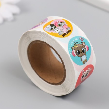Stick Paper "Politing Beasts" d = 2.5 cm 500 pcs in the roll