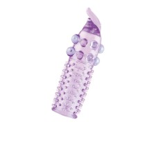 Toyfa penis nozzle, with balls, purple color, 13 cm