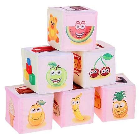 Set of soft cubes "objects", color mix