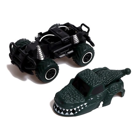 Dino radio -controlled jeep works on batteries, green color-3