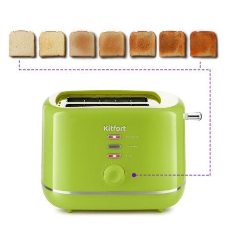 Toster KitFort KT-2050-2, 850 W, 7 fry modes, 2 toasts, light green-1