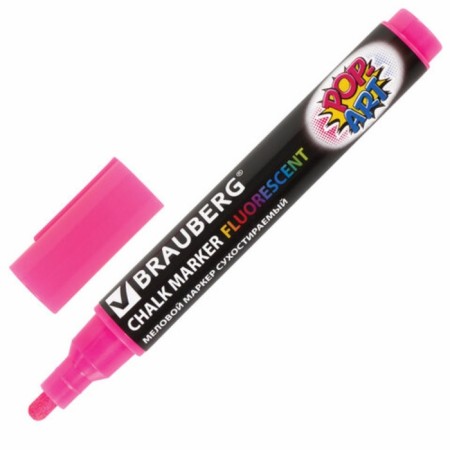 A set of chalk markers 4-cv Brauberg "Pop-Art", 5 mm, washing, for smooth/surface 151535-6